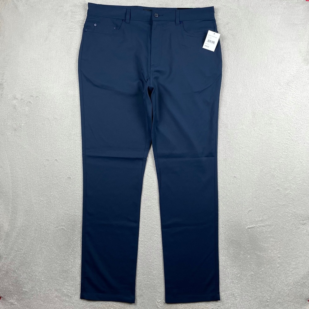 New PGA Tour Golf Pants Men 34x31 Blue Motionflux 360 Stretch Comfort Waistband